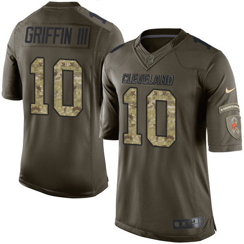 Youth Elite Robert Griffin III Nike Jersey Green - #10 Salute to Service NFL Cleveland Browns